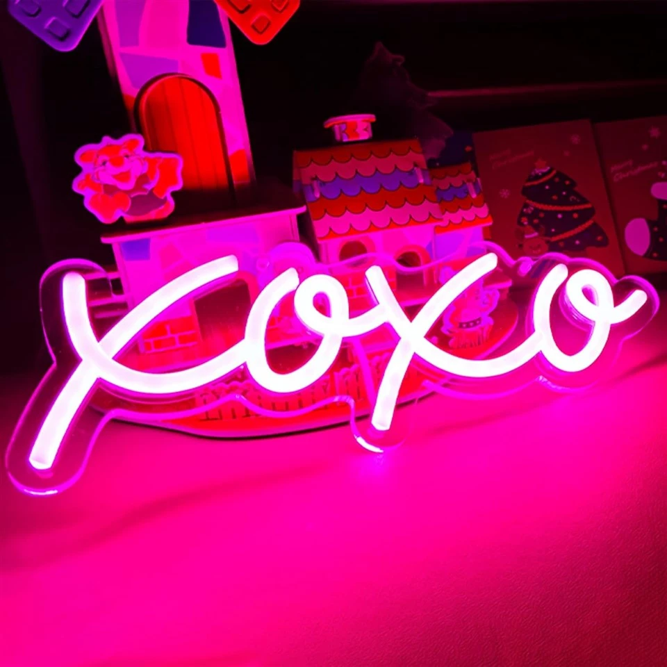 Xoxo rosa neonskilt